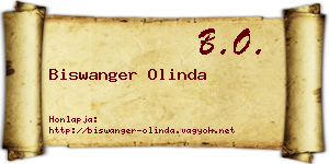 Biswanger Olinda névjegykártya